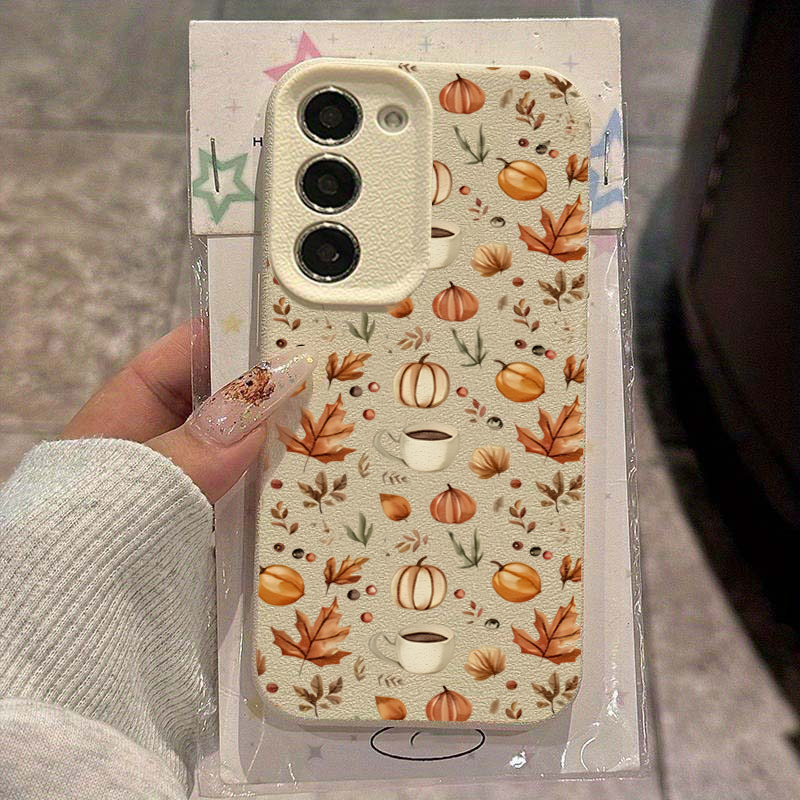 Phone Cases Samsung S25 Fe - Autumn Pumpkin Coffee Illustration Case For