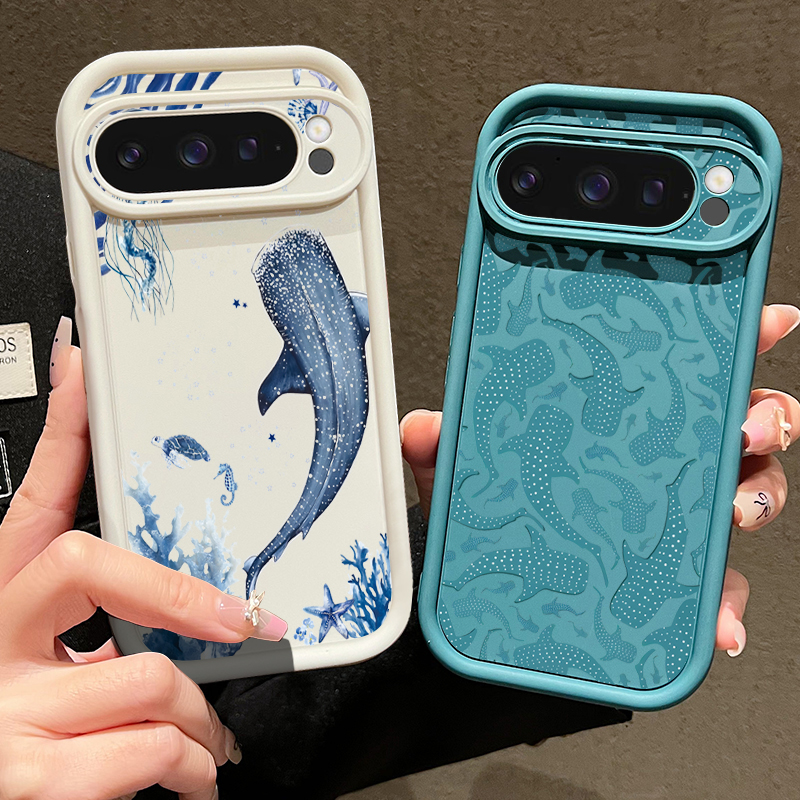 Phone Cases Google Pixel 9 - Ocean Whale Patterned TPU Phone Case