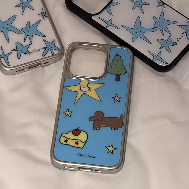 Phone Cases Blue - Korean INS Niche Creative Blue Star