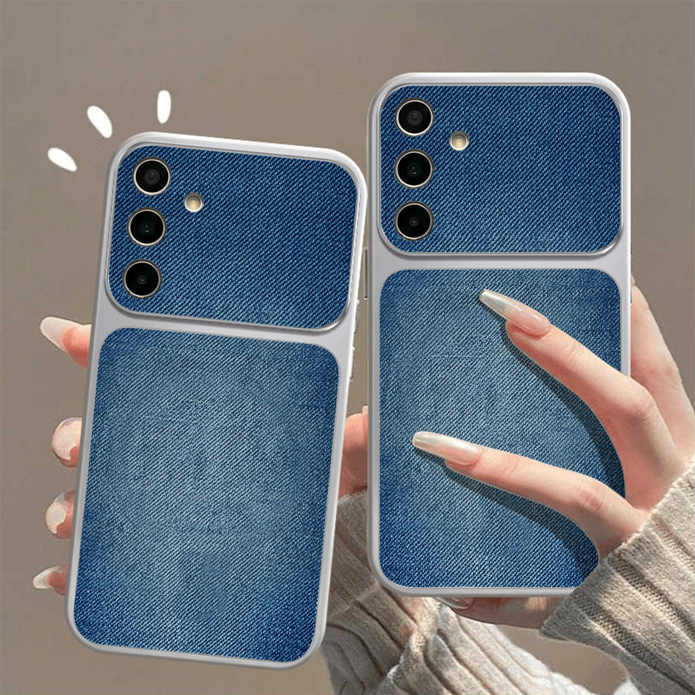 Phone Cases Blue - Retro Blue Denim PU Leather Phone