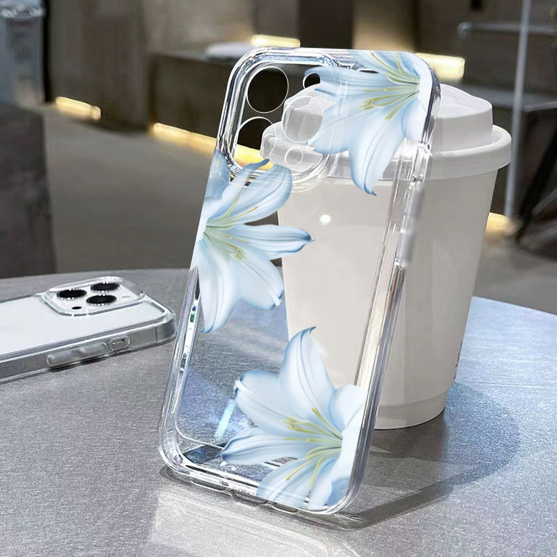Phone Cases For Iphone 16 - Fashion Exquisite White Lily Flower Phone