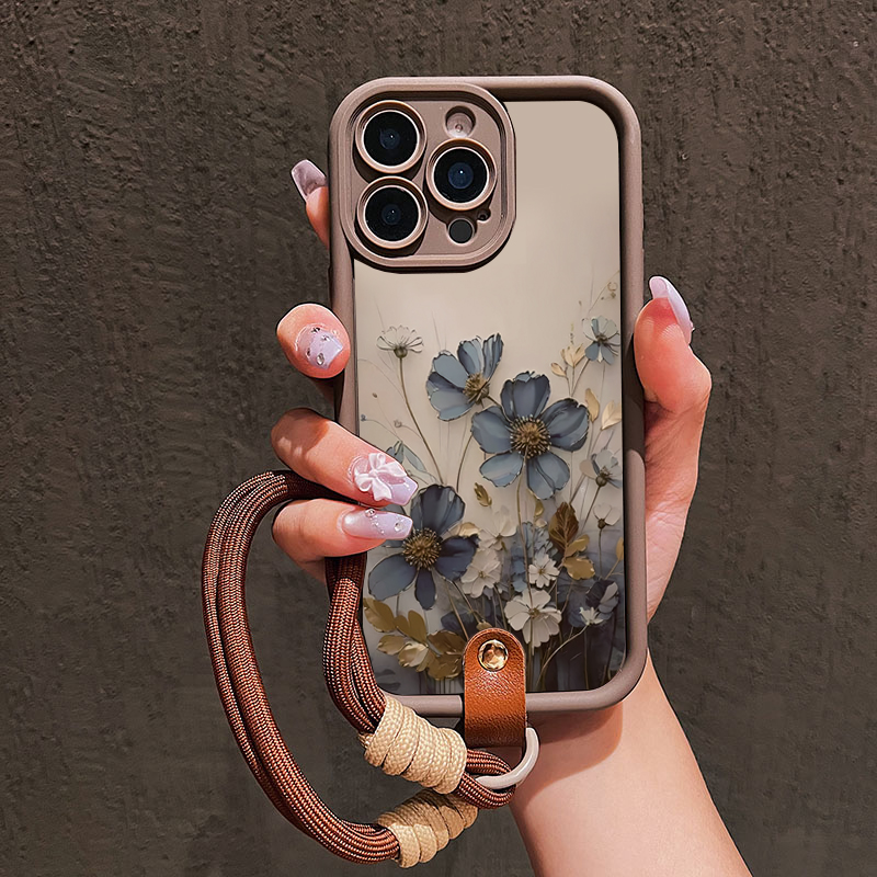 Blue Flower Lanyard Strap Rope - Phone Cases Blue 리뷰 및 가격