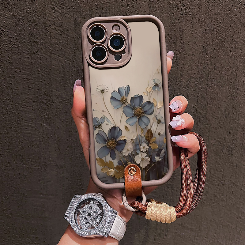 Blue Flower Lanyard Strap Rope - Phone Cases Blue 리뷰 및 가격