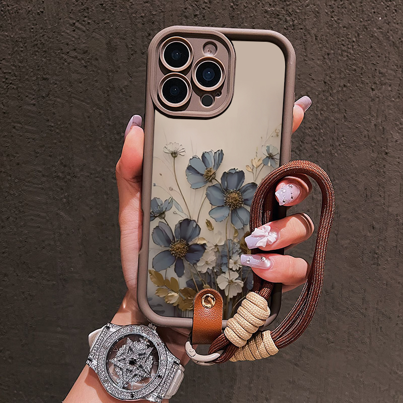 Blue Flower Lanyard Strap Rope - Phone Cases Blue 리뷰 및 가격