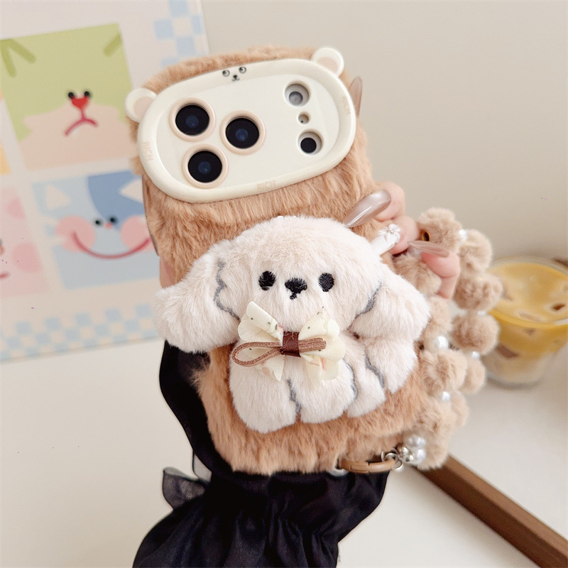 3D Cartoon Bowknot Puppy Warm  - Phone Cases Iphone 리뷰 및 가격