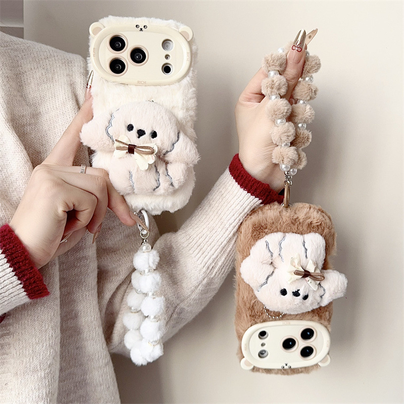 3D Cartoon Bowknot Puppy Warm  - Phone Cases Iphone 리뷰 및 가격