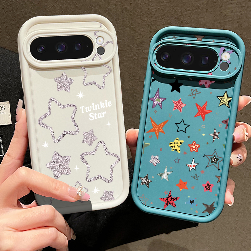 Colored Stars Pattern TPU Phon - Phone Cases Google Pixel 9 리뷰 및 가격