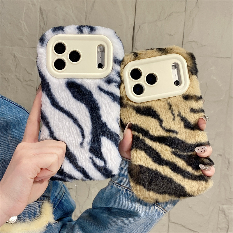 Luxury Zebra Pattern Fluffy Pl - Phone Cases Iphone 리뷰 및 가격