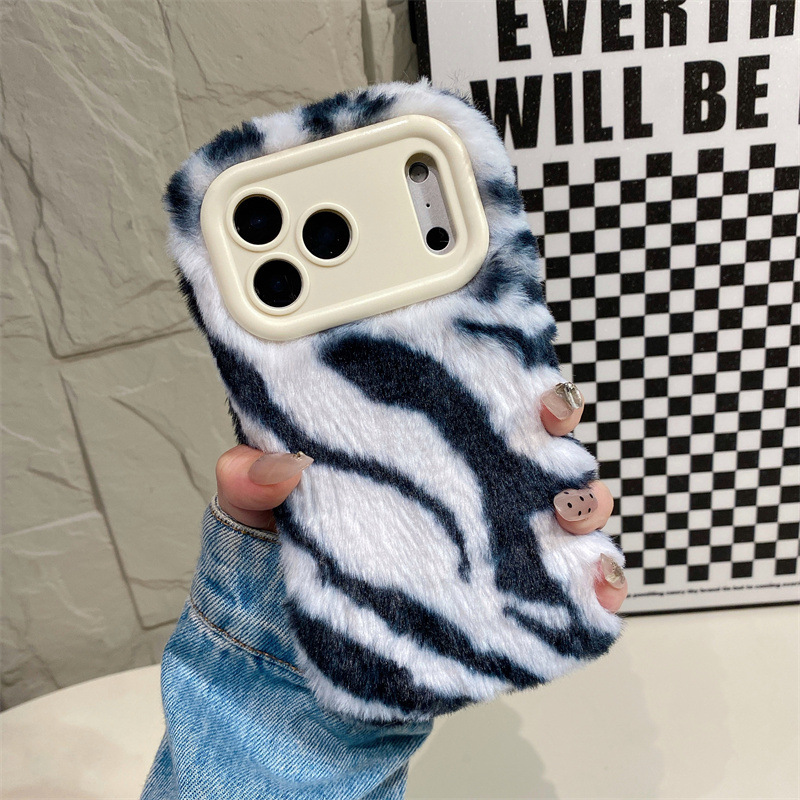 Luxury Zebra Pattern Fluffy Pl - Phone Cases Iphone 리뷰 및 가격