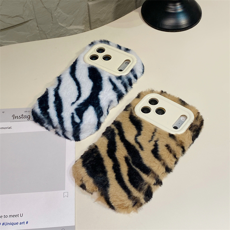 Luxury Zebra Pattern Fluffy Pl - Phone Cases Iphone 리뷰 및 가격