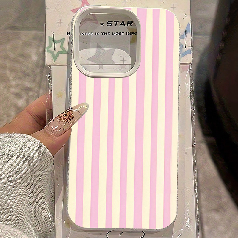 Simple Pink Vertical Striped L - Phone Cases Blue 리뷰 및 가격