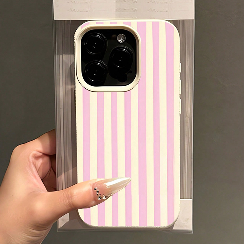 Simple Pink Vertical Striped L - Phone Cases Blue 리뷰 및 가격