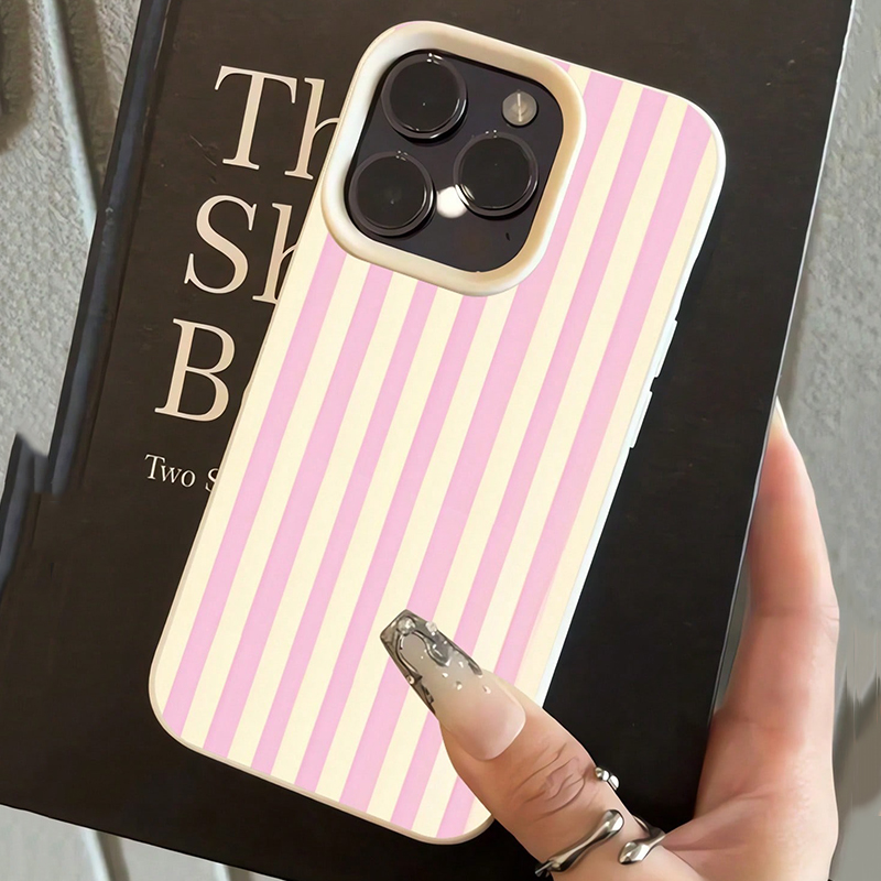 Simple Pink Vertical Striped L - Phone Cases Blue 리뷰 및 가격