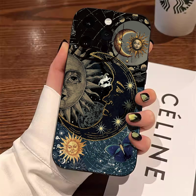 Aesthetic Sun Moon Print Phone - Phone Cases Samsung S25 Ultra 리뷰 및 가격