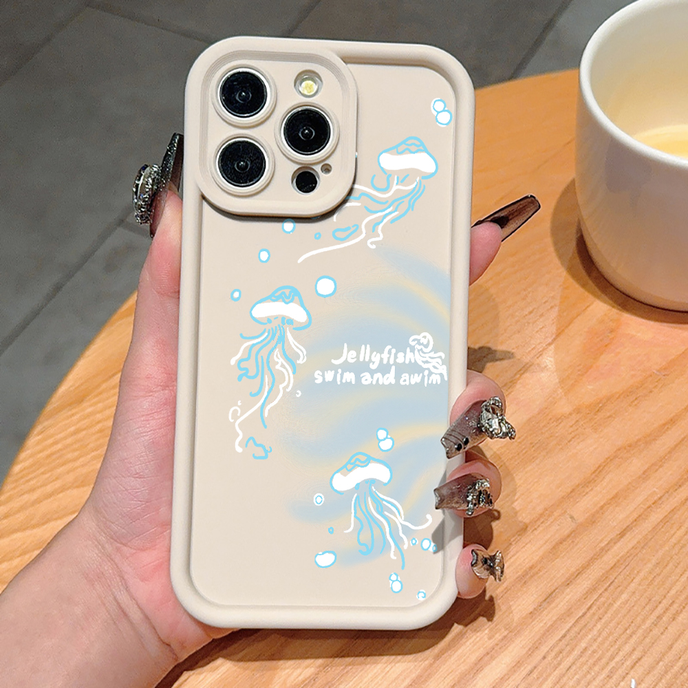 Blue White Jellyfish Phone Cas - Phone Cases Blue 리뷰 및 가격