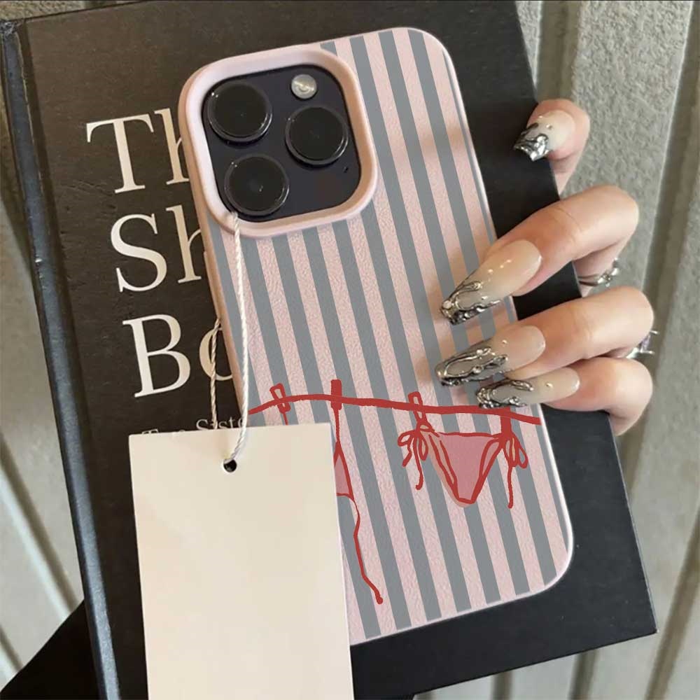 Blue White Striped Bikini Phon - Phone Cases Blue 리뷰 및 가격