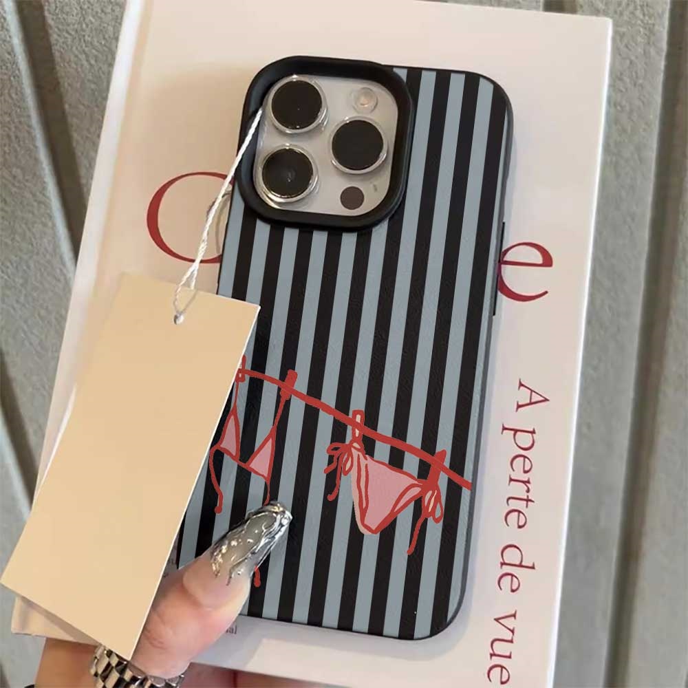 Blue White Striped Bikini Phon - Phone Cases Blue 리뷰 및 가격