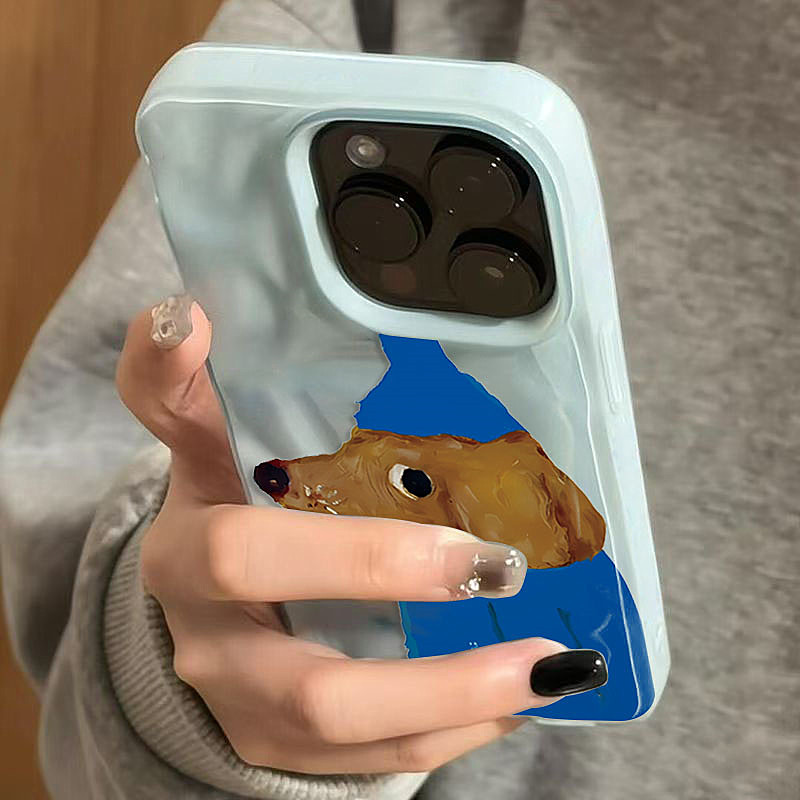 Blue Hat Puppy Folds Texture S - Phone Cases Blue 리뷰 및 가격
