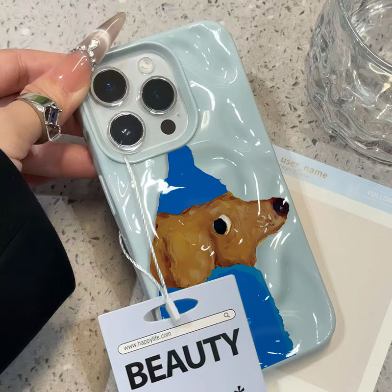 Blue Hat Puppy Folds Texture S - Phone Cases Blue 리뷰 및 가격