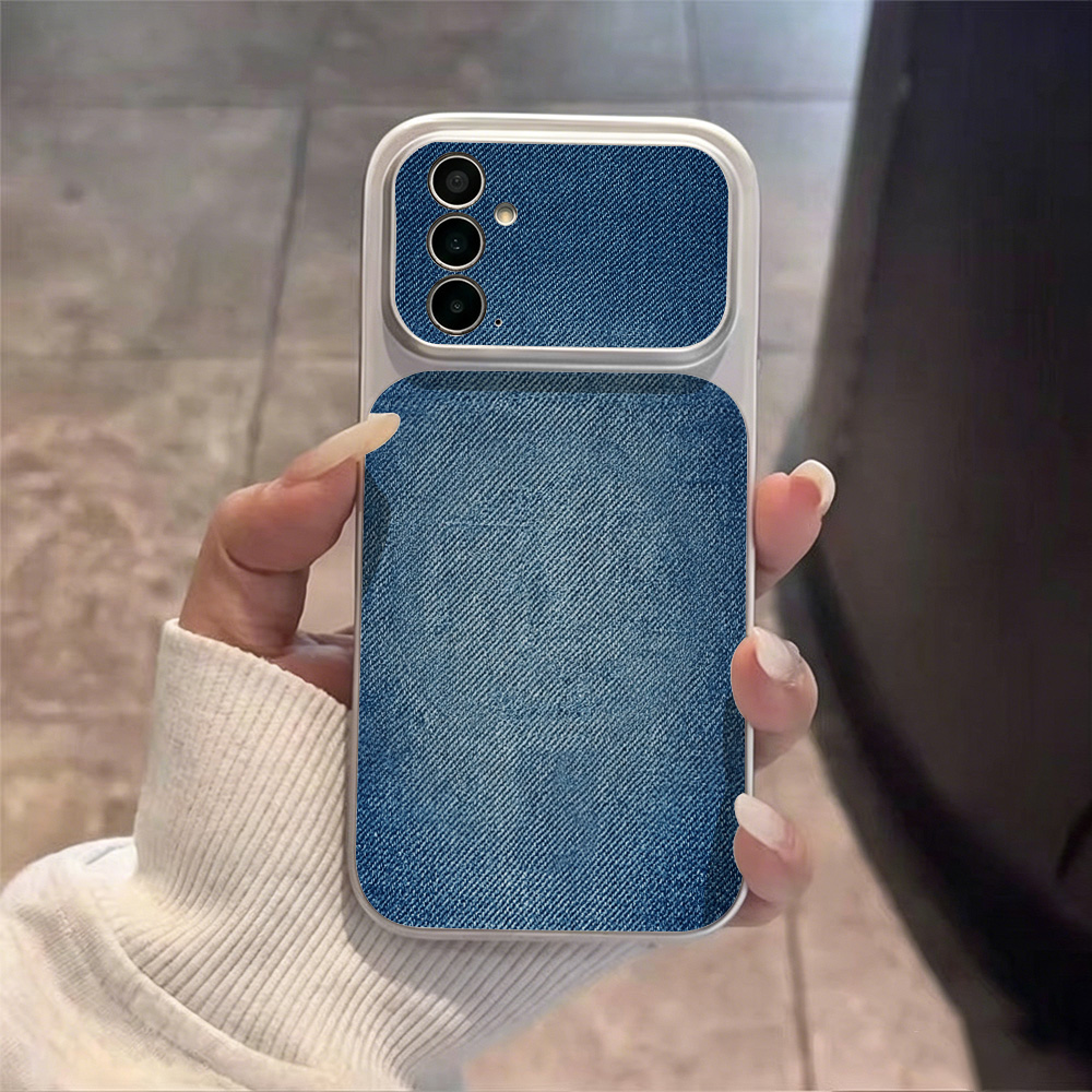 Retro Blue Denim PU Leather Ph - Phone Cases Blue 리뷰 및 가격