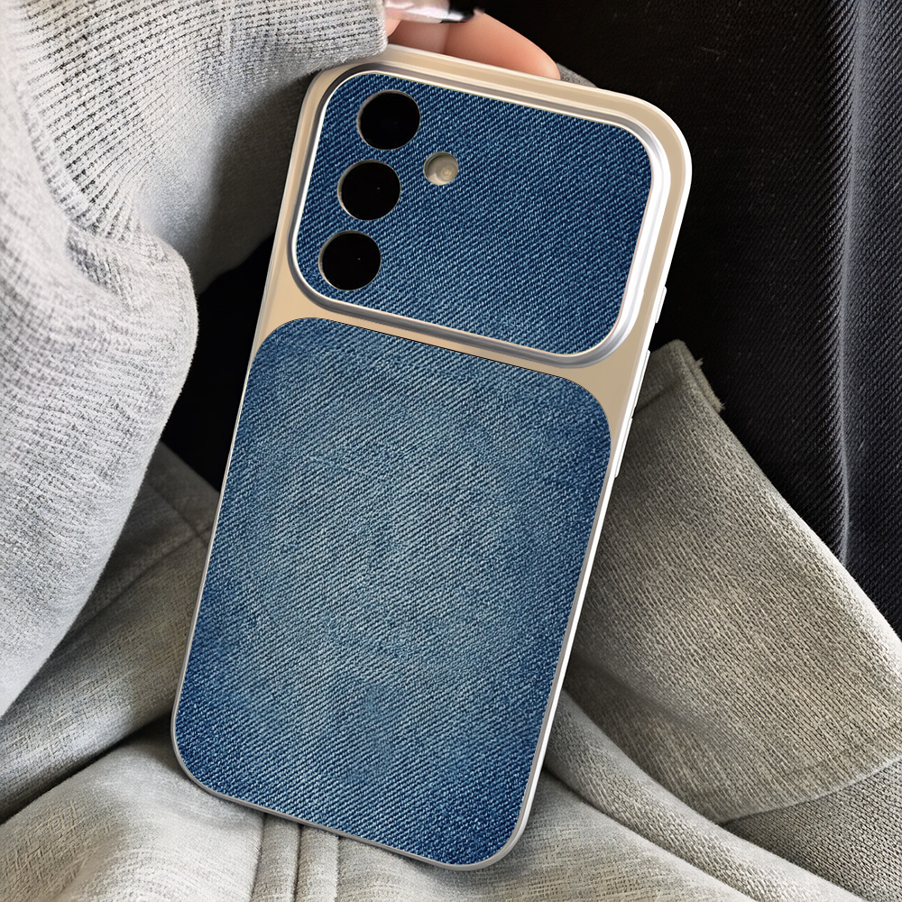 Retro Blue Denim PU Leather Ph - Phone Cases Blue 리뷰 및 가격