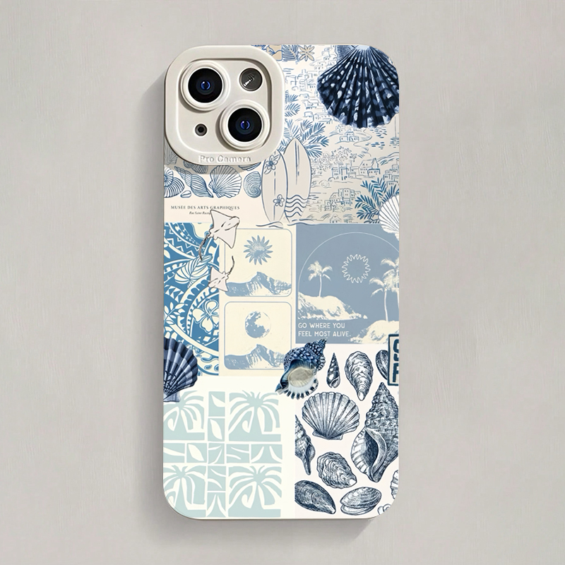 Ocean Creative Coastal Seashel - Phone Cases Blue 리뷰 및 가격