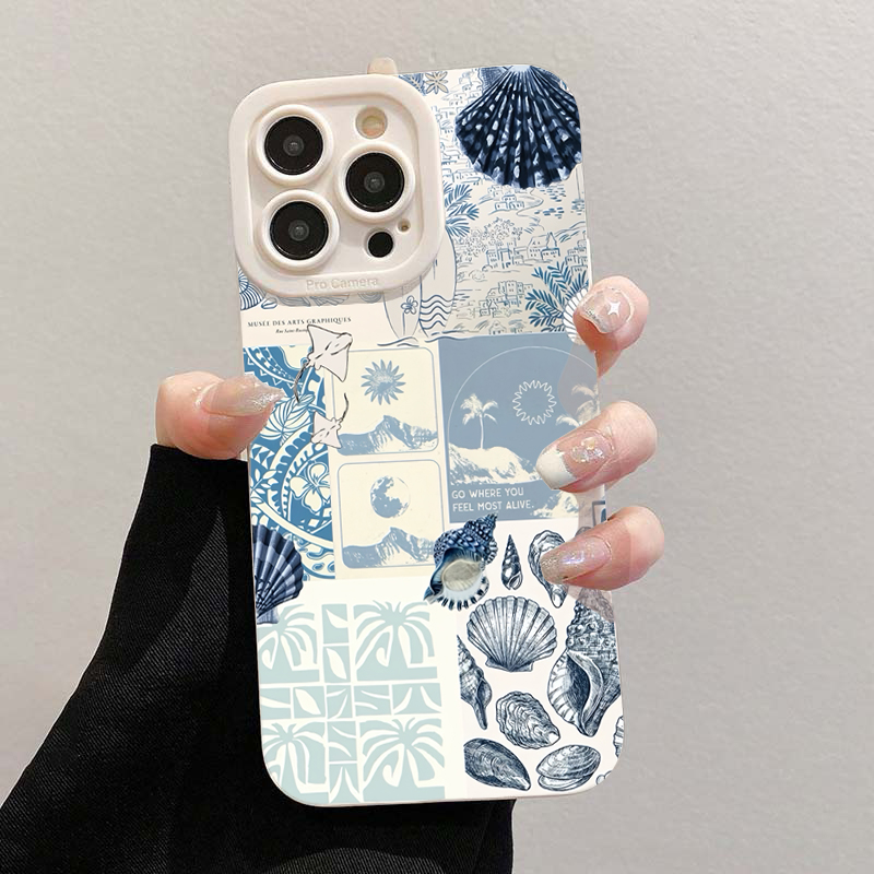 Ocean Creative Coastal Seashel - Phone Cases Blue 리뷰 및 가격