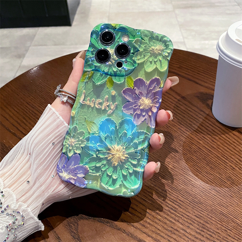 Retro Blue Light Oil Painting  - Phone Cases Blue 리뷰 및 가격