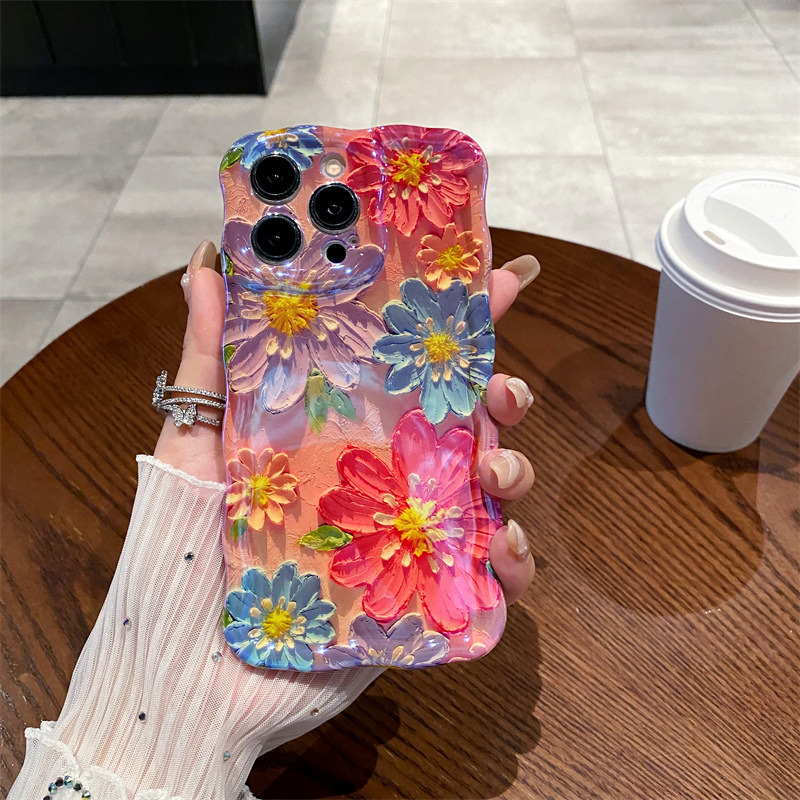 Retro Blue Light Oil Painting  - Phone Cases Blue 리뷰 및 가격