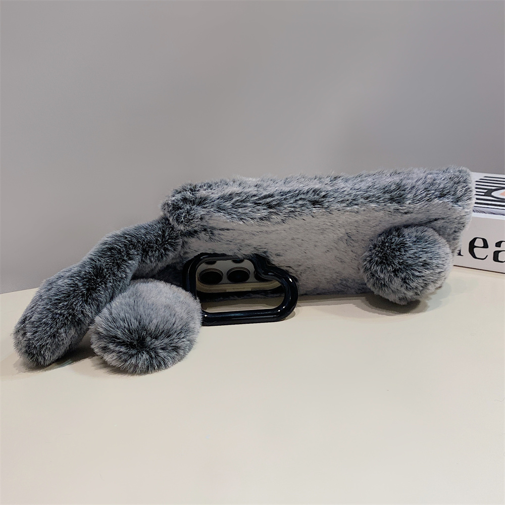 Cute Rabbit Ears Fluffy Stand  - Phone Cases Samsung 리뷰 및 가격