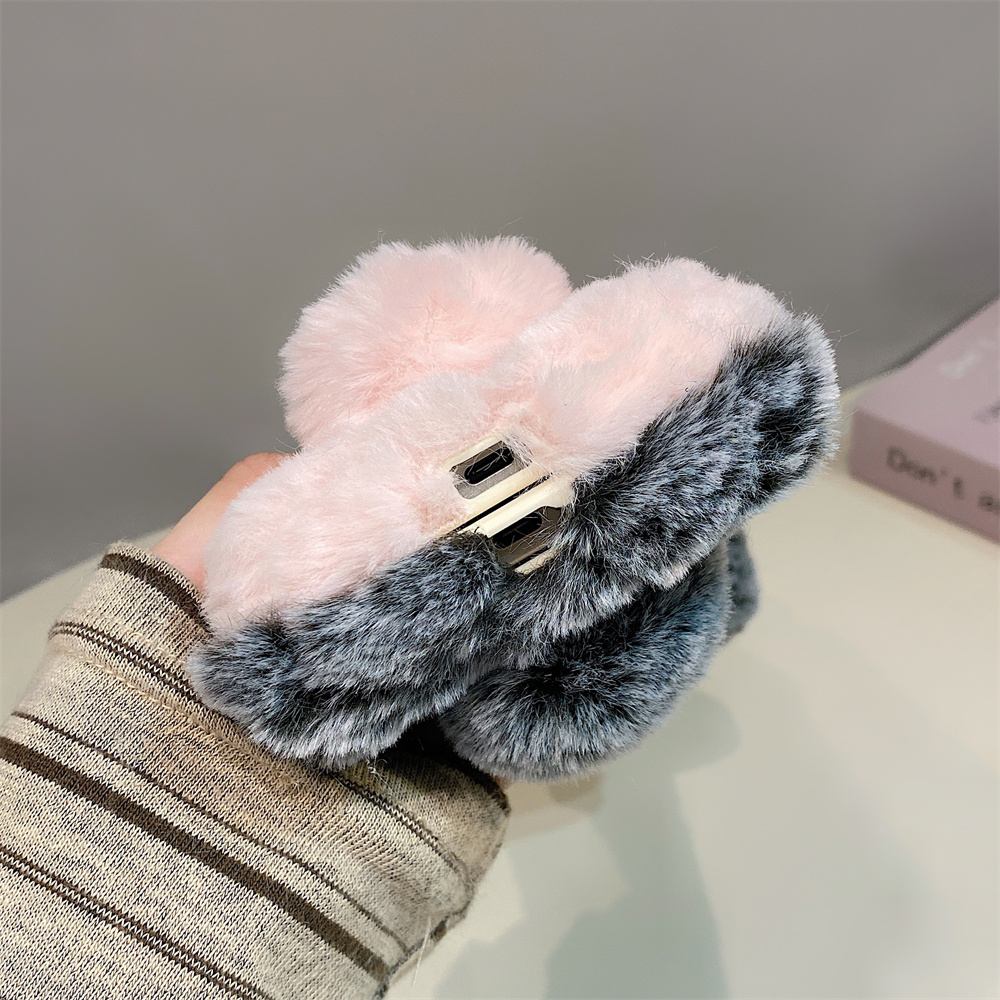 Cute Rabbit Ears Fluffy Stand  - Phone Cases Samsung 리뷰 및 가격