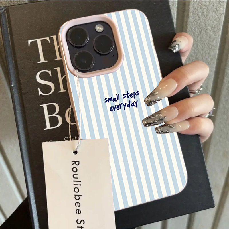 Blue English Blue White Stripe - Phone Cases Blue 리뷰 및 가격