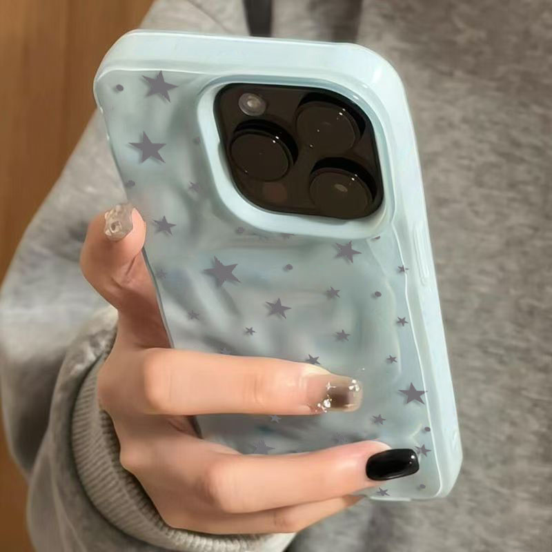 Minimalist Gray-Blue Star Wave - Phone Cases Blue 리뷰 및 가격