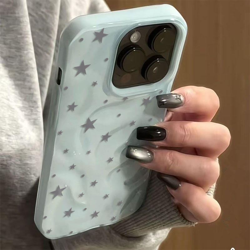 Minimalist Gray-Blue Star Wave - Phone Cases Blue 리뷰 및 가격